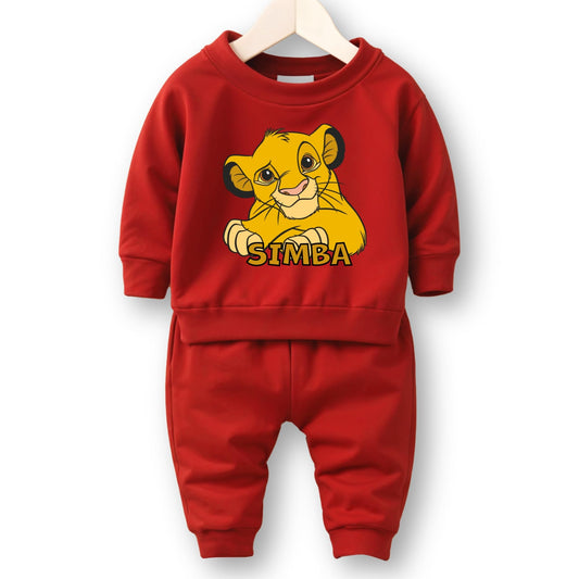 Minicult cotton Kids Coordinated sweatshirt and pant set with LION KING Character Prints(Simba b12)(Pack of 2)