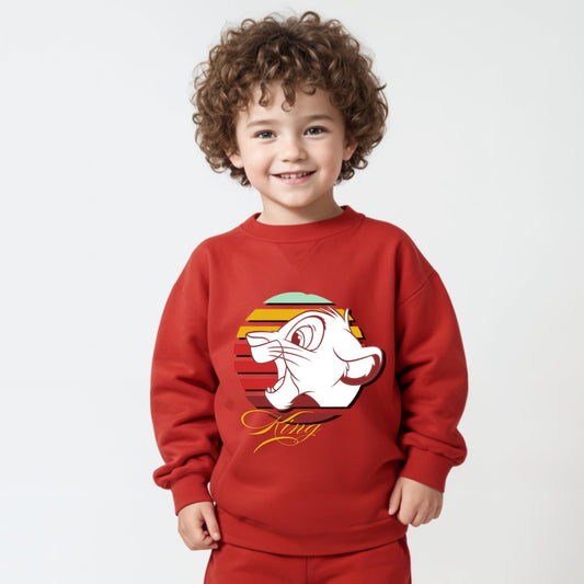 Minicult cotton Kids Coordinated sweatshirt and pant set with LION KING Character Prints(Lion King a64)