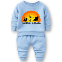 Minicult cotton Kids Coordinated sweatshirt and pant set with LION KING Character Prints(Hakuna matata a70)