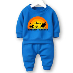 Minicult cotton Kids Coordinated sweatshirt and pant set with LION KING Character Prints(Hakuna Matata b17)(Pack of 2)