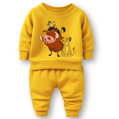 Minicult cotton Kids Coordinated sweatshirt and pant set with LION KING Character Prints(Lion King a67)