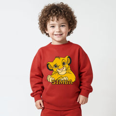 Minicult cotton Kids Coordinated sweatshirt and pant set with LION KING Character Prints(Simba a55)