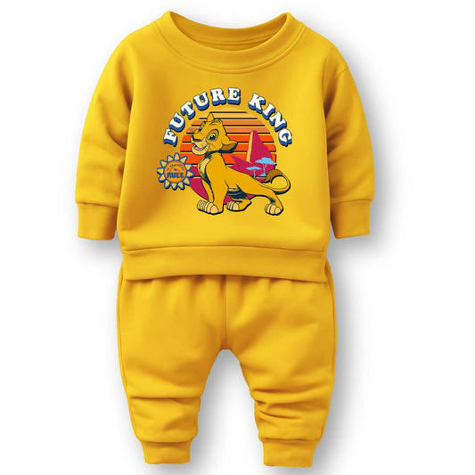 Minicult cotton Kids Coordinated sweatshirt and pant set with LION KING Character Prints(Lion King a65)