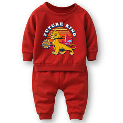 Minicult cotton Kids Coordinated sweatshirt and pant set with LION KING Character Prints(LION KING a60)