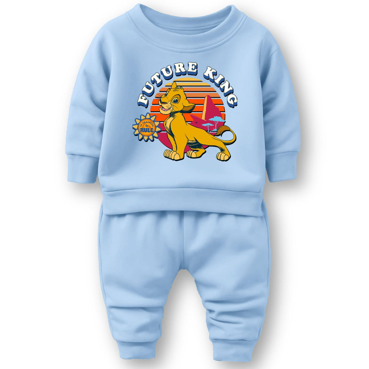 Minicult cotton Kids Coordinated sweatshirt and pant set with LION KING Character Prints(Lion King a66)