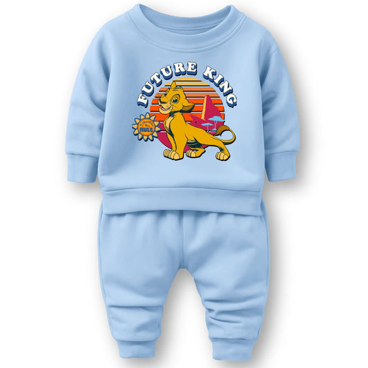 Minicult cotton Kids Coordinated sweatshirt and pant set with LION KING Character Prints(Lion King a66)