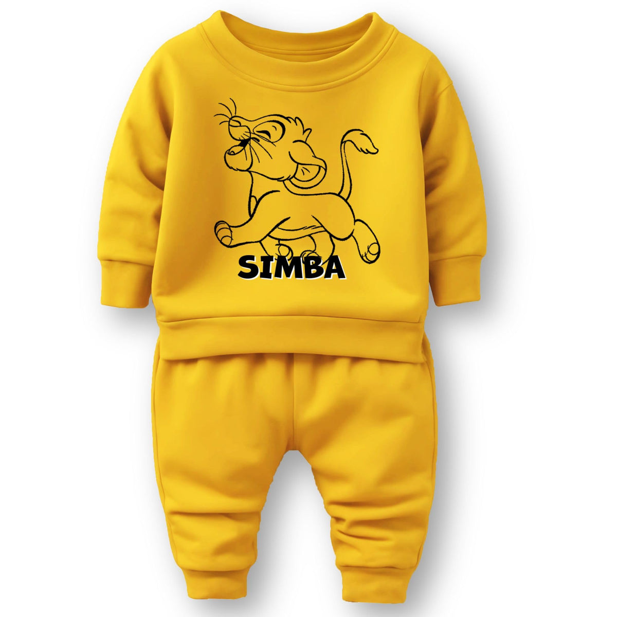 Minicult cotton Kids Coordinated sweatshirt and pant set with LION KING Character Prints(Simba a61)