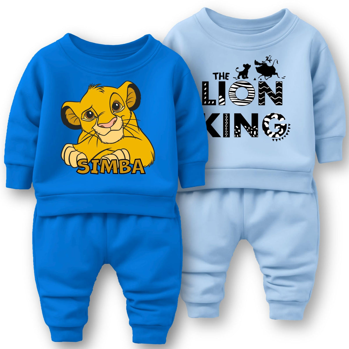 Minicult cotton Kids Coordinated sweatshirt and pant set with LION KING Character Prints(Lion King b14)(Pack of 2)