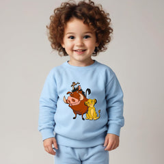 Minicult cotton Kids Coordinated sweatshirt and pant set with LION KING Character Prints(Lion King a69)