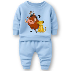 Minicult cotton Kids Coordinated sweatshirt and pant set with LION KING Character Prints(Lion King a69)