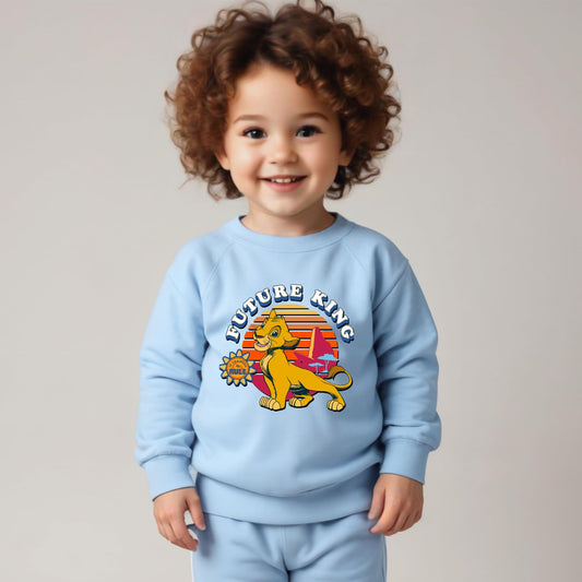 Minicult cotton Kids Coordinated sweatshirt and pant set with LION KING Character Prints(Lion King a66)