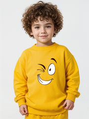 minicult Full Sleeves Sweatshirt for Kids with Fun Prints(Emotions)(Pack of 3)