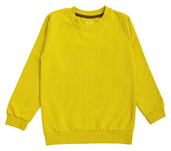 minicult Cotton Fleece Kids Sweatshirts with Round Neck and Ribbed Full Sleeves (Pack of 1) (Musturd) Yellow