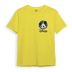 minicult Disney Mickey Mouse Regular Fit Character Printed Tshirt for Boys and Girls(Yellow3)(2-3 Years)